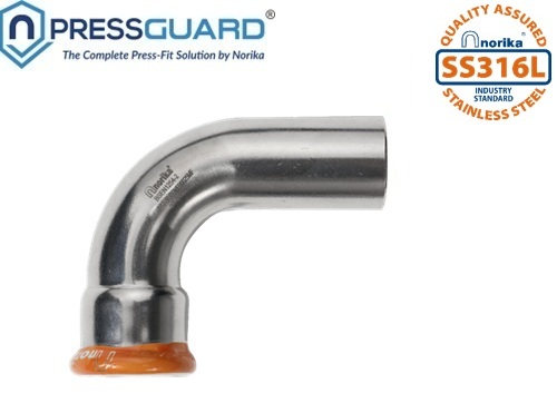 keluli tahan karat 316L press-fit siku (90 darjah MxF)